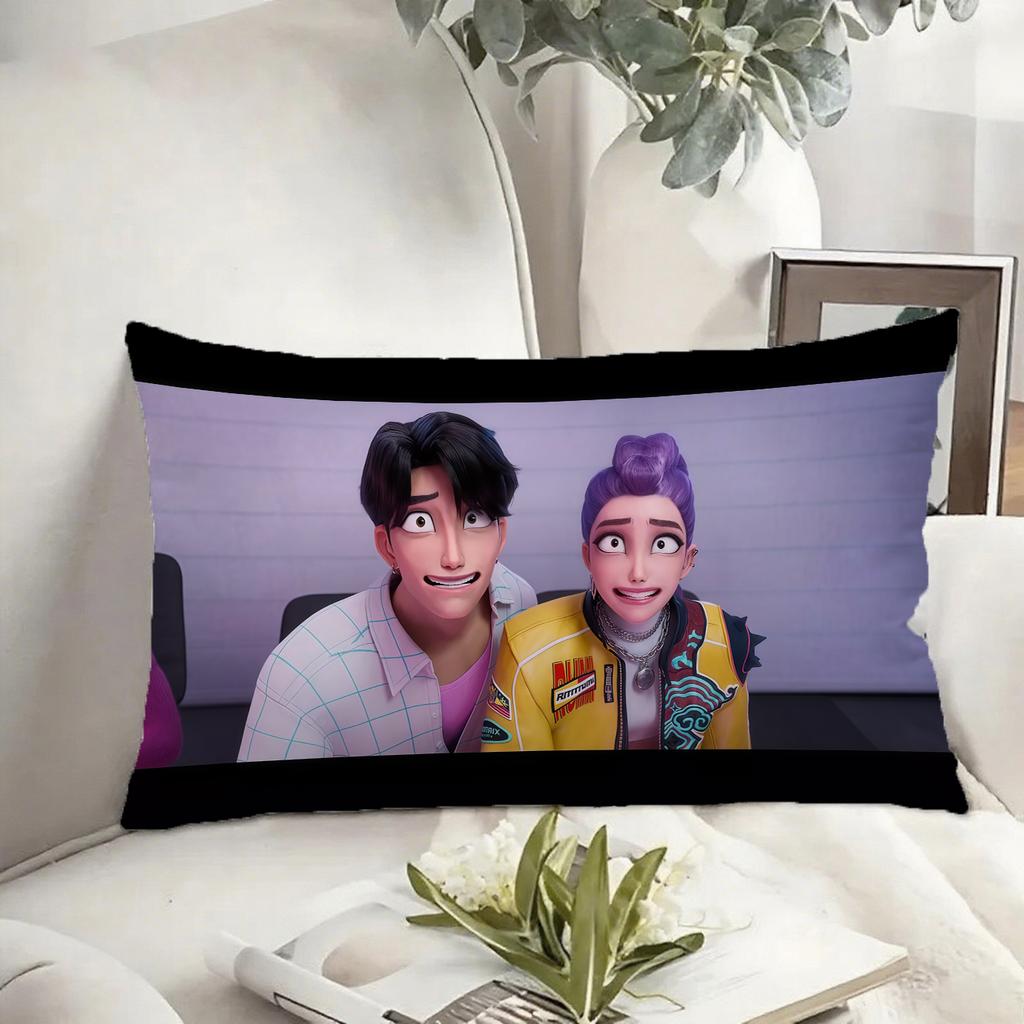 KPop Demon Hunters Anime style pillowcase: colorful star characters, cool patterns, fashionable home decoration