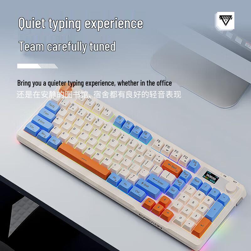 EWEADN V98Pro Triple-Mode Wireless Keyboard and Mouse Set with Smart Screen