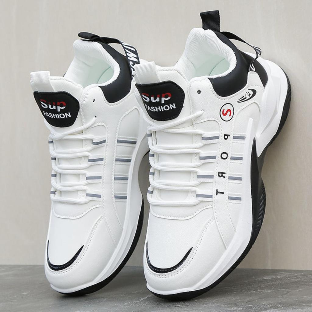 Men's Low Top and High Top Sports Shoes -Breathable PU Upper and Lace Up Design, Suitable for Running, Fitness and Daily Wear, Basketball Shoes
