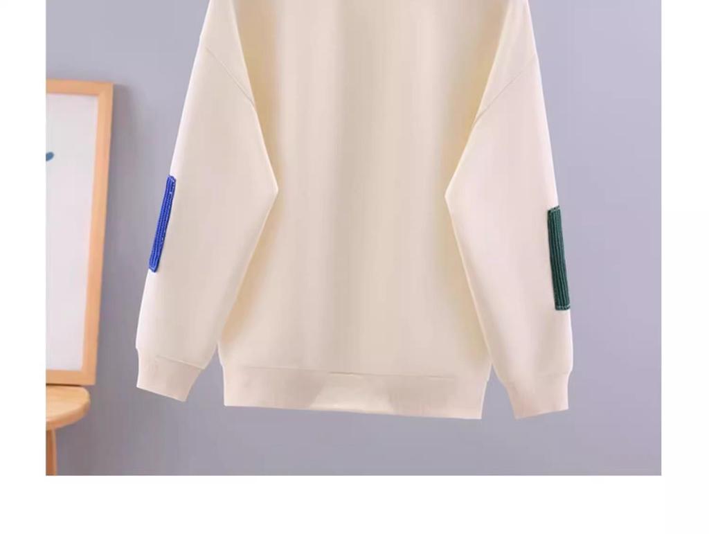 Retro Patchwork Fleecegefüttertes Sweatshirt für Jungen - Langärmeliges, verdicktes T-Shirt für Frühling und Herbst.
