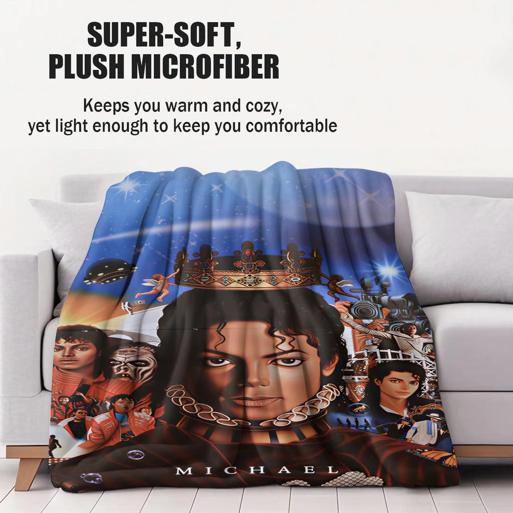 MJ Król Popu Michael Jackson Super Miękki Wysoki Koc Sofa Biuro Podróż Drzemka Komfort Rekreacja Kemping Koc Podróżny Prezent Urodzinowy