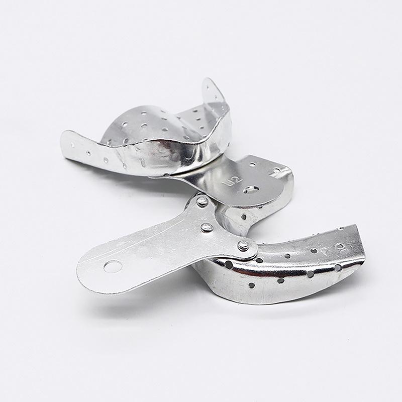 2Pcs Upper And Lower Autoclavable Teeth Tray Teeth Holder Aluminum Alloy Dental Impression Trays Lab Equipment Dentist Tool