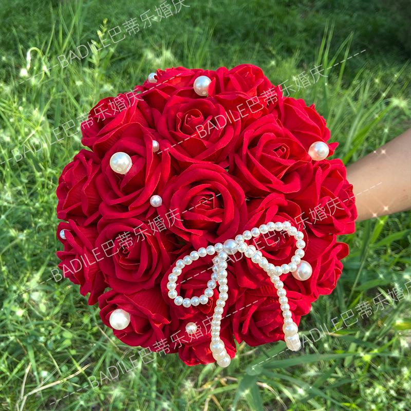 Velvet Rose Bridal Bouquet: Wedding & Photography Prop