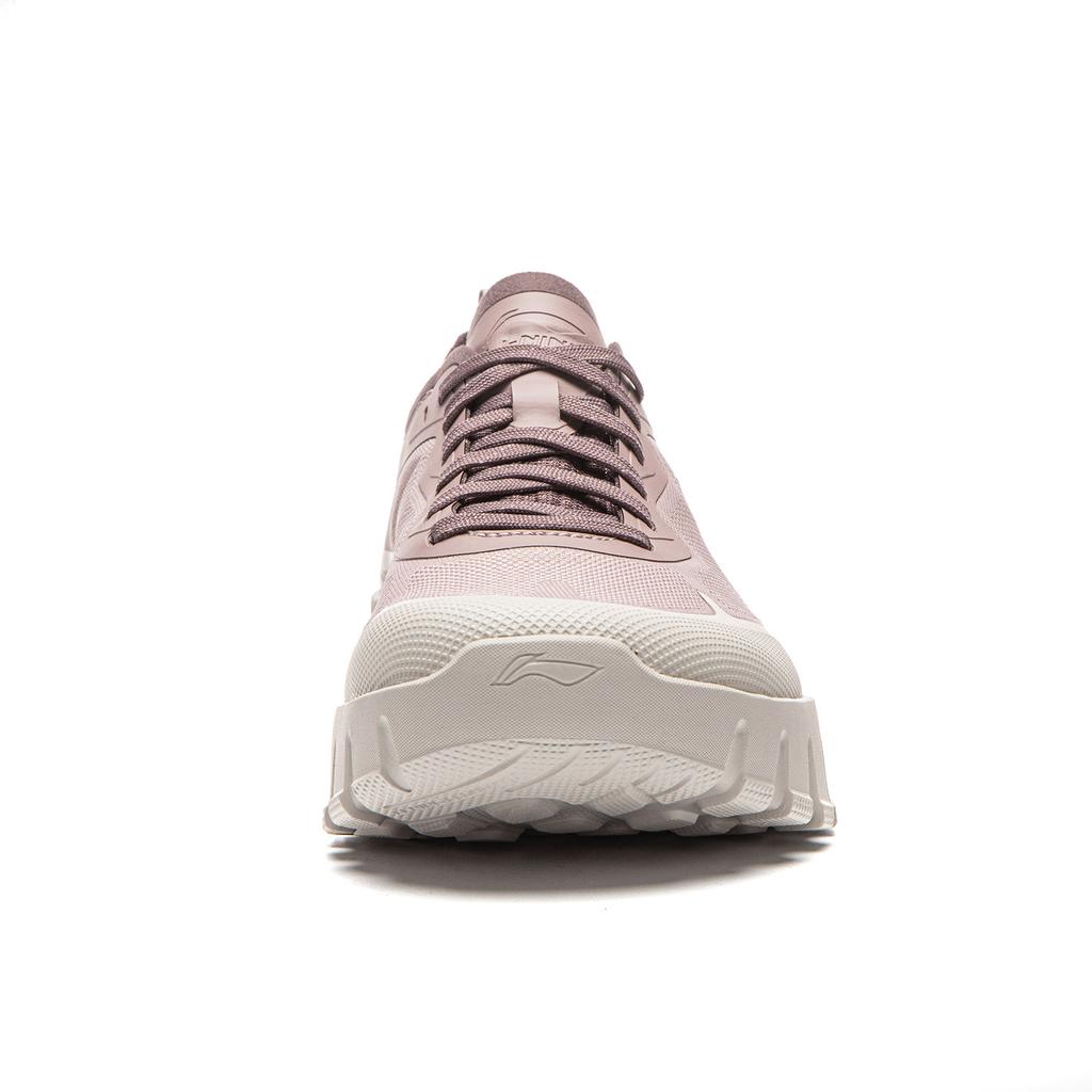 Li Ning Sandstone Sports Comfortable Shock Absorbing Wear Resistant Low Top Lifestyle Casual Shoes Women casual shoes Gray Pink AGCW114-4
