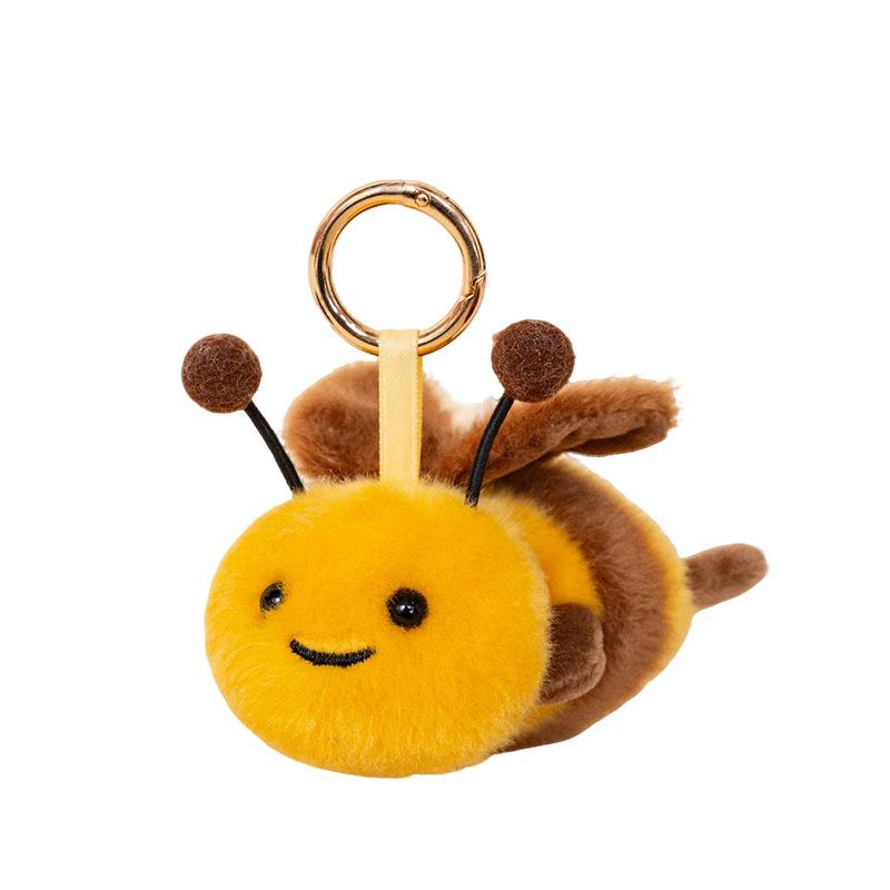 Elephant Skin Rabbit Plush Keychain: Cute Insect and Plant Series with Caterpillar and Bee Figures