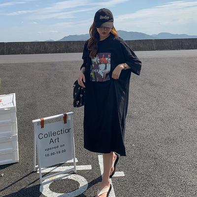 Φόρεμα T-shirt Γυναικείο Καλοκαιρινό Καθημερινό T-shirt Φόρεμα Κοντομάνικο