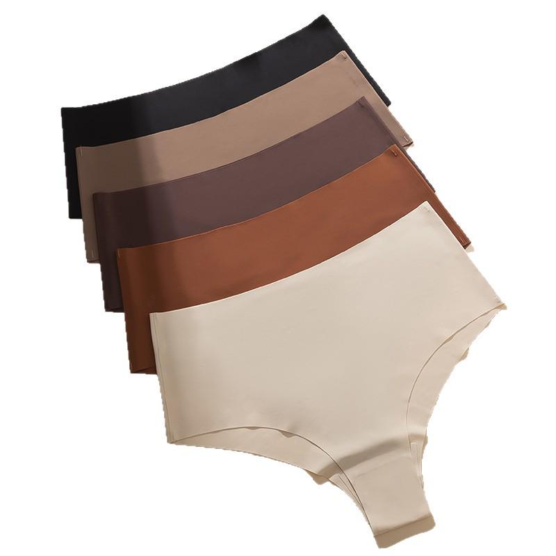 Seamless Women's Mid-High Waist Yoga Panties - Breathable Tummy Control Hip Lift Ice Silk Underwear