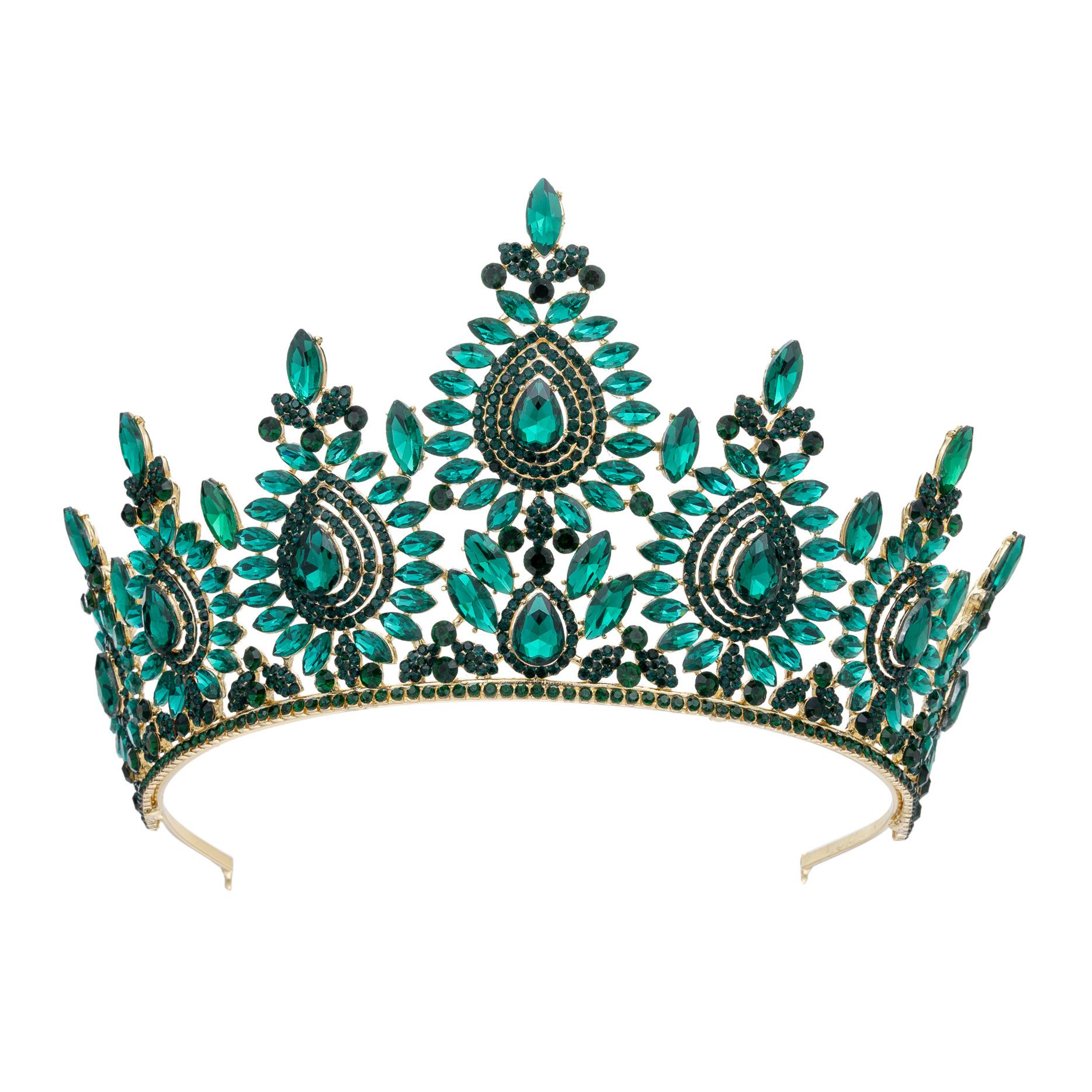 

Барокко Европейский и Американский Конкурс Красоты Свадебная Корона Тиара Сплав Кристалл Свадебная Повязка на Голову Аксессуары для Волос Корона