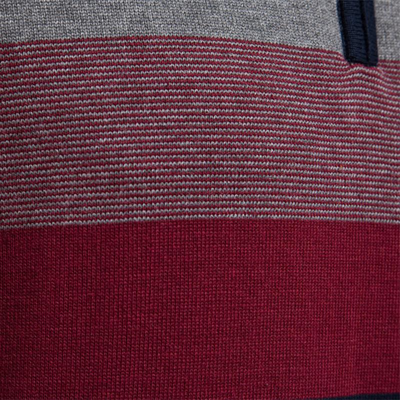 Gant Høst og Vinter Broderi Ny Herre Halv Glidelås Herre Genser Pullover Stripet Lappeteppe Genser