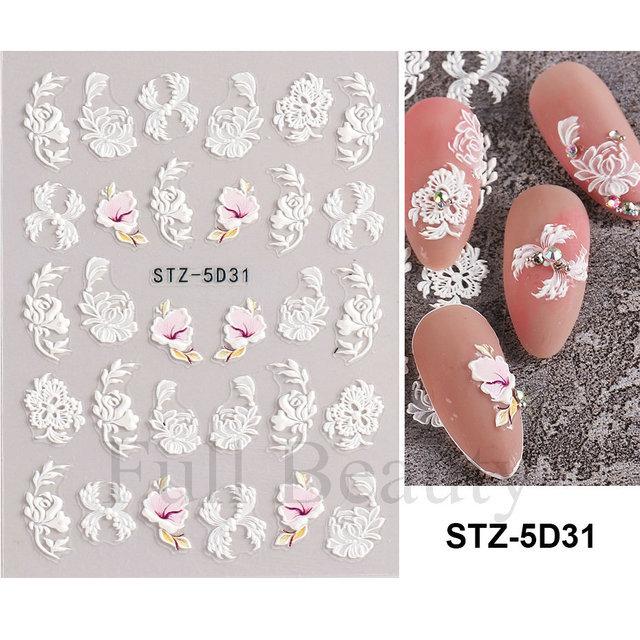 New Nail Art Stickers 5D Embossed Three-dimensional Cartoon Halloween Multi-color Insect Simulation Nail Stickers
