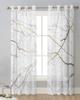 Natural Texture Marble Pattern Sheer Curtains for Living Room Decoration Window Curtains Kitchen Tulle Voile Organza Curtains