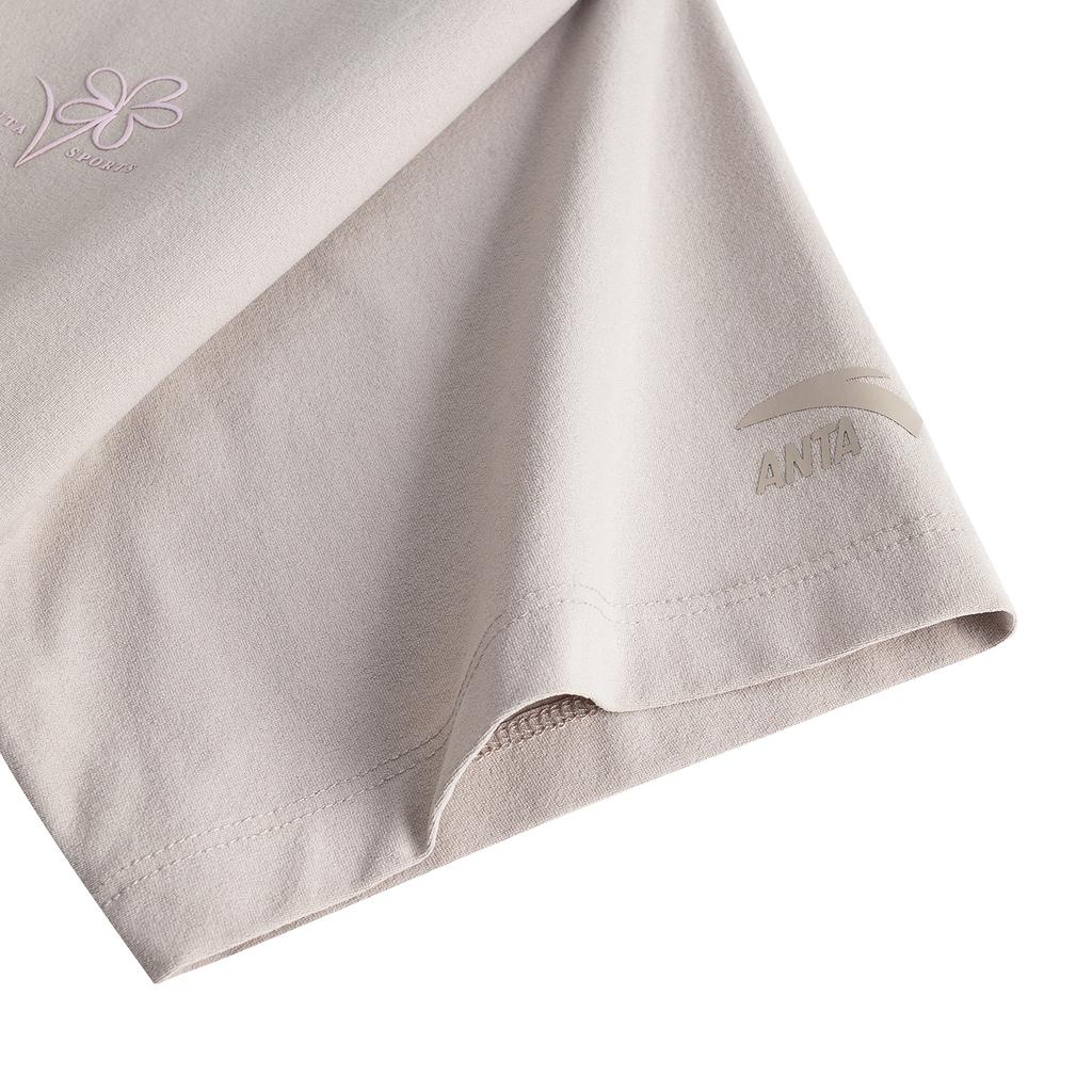 Anta Short Sleeve Knitted T-Shirt Women tops Iron-Gray 962628107-3