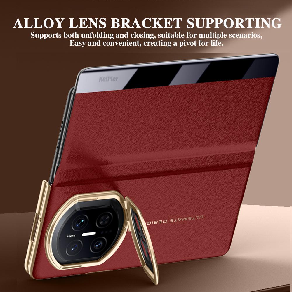 Leder Klapphülle für Huawei Mate X7 2026 Magnet Smart Touch View Aufwecken Schlafen Hochklappbarer Ständer für Kameralinse Originalhülle für MateX7