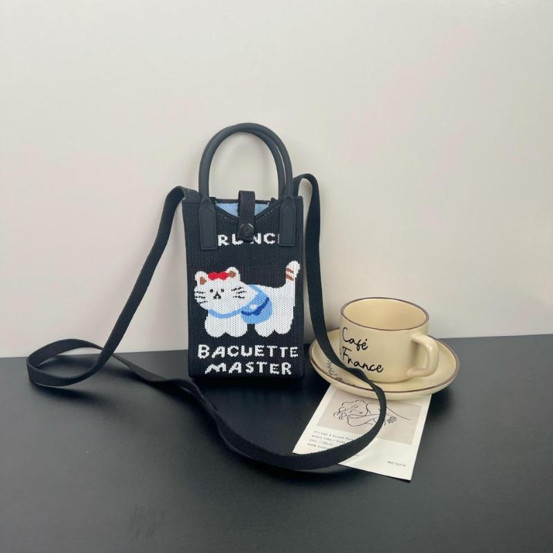 Ns Mobile Phone Bag Cartoon Cute Niche Design Knitted Bag Versatile Messenger Shoulder Bag Change Bag Cute Style
