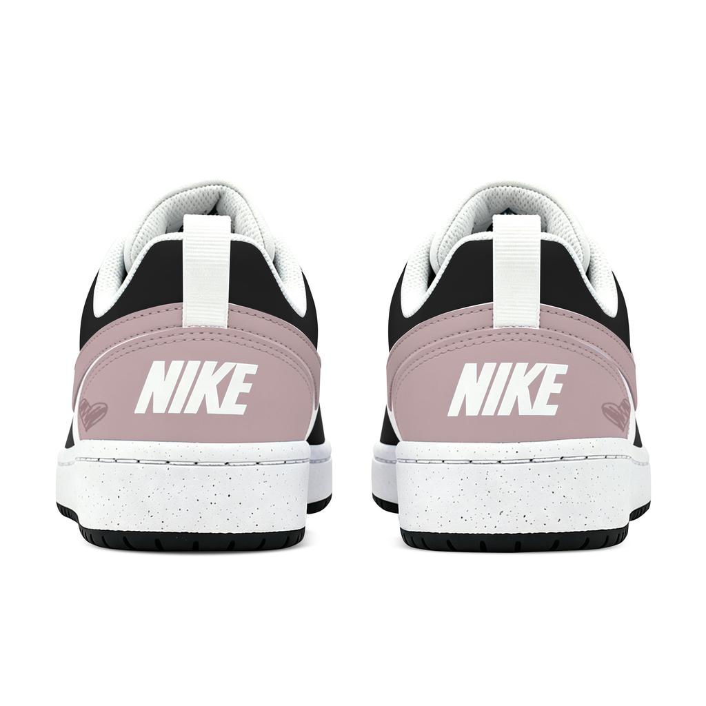Nike Court Borough Pink Ink Heart Low Top Skateboard Shoes Unisex Black Pink DV5456-131(Team529-)