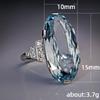 Sterling Damen Blau Ehering Band Oval Stein Verlobungsparty Frauen Luxusschmuck Glanz CZ Stein Schmuck Geschenk