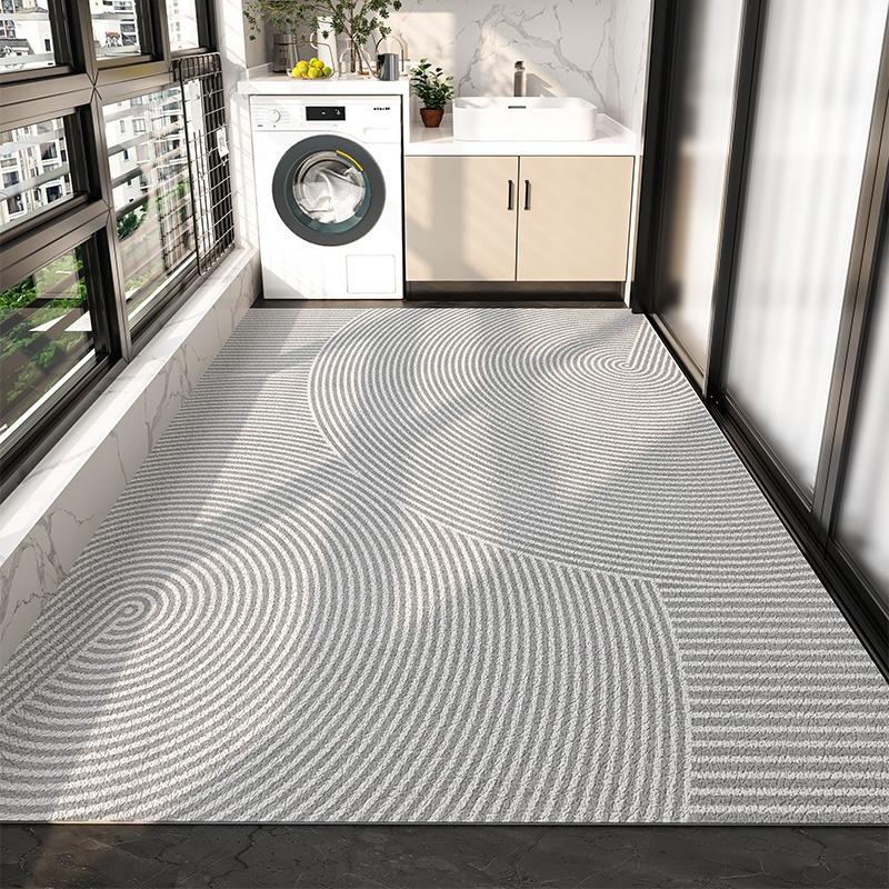Carpet for Balcony Waterproof Floor Mat Large Gray Carpets Pvc Leather Non-slip Foot Mats Home Decoration Rugs Kitchen