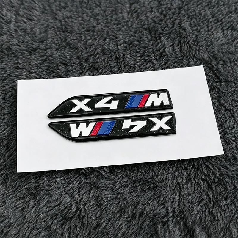 2Pcs 6.8cm for BMW M Power X1 X2 X3 X4 X5 X6  Car Fender Side Badge Emblem Black Sticker Logo Styling Decor Glossy Accessories msjk68