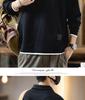 Men's 2025 Autumn Retro Polo Shirt - Trendy Long Sleeve Hoodie with Lapel and Fake Two-Piece Design