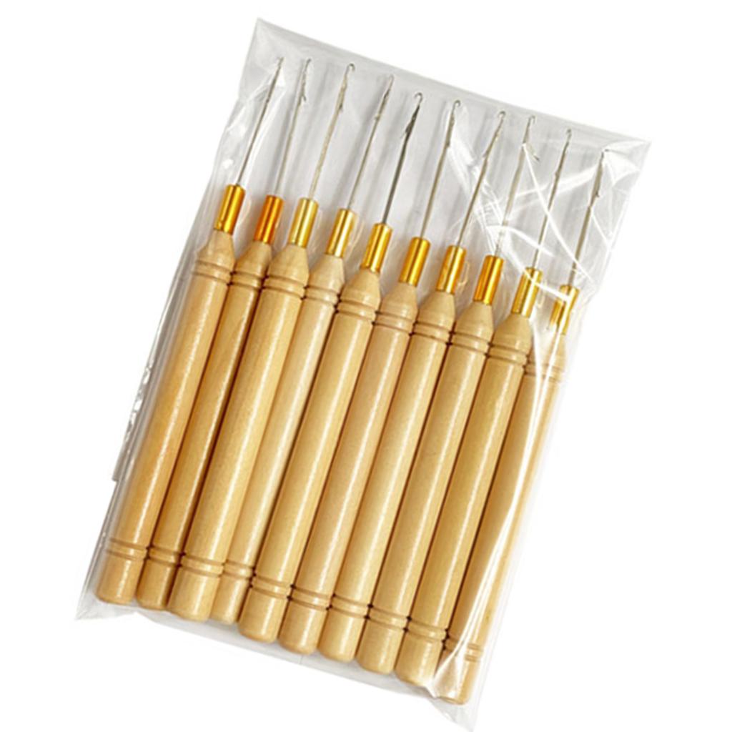 10 Pcs Pulling Needle Loop Needle for Hair Extensions Threader Bead Device Tool Hair Extension Tool Crochet Hooks