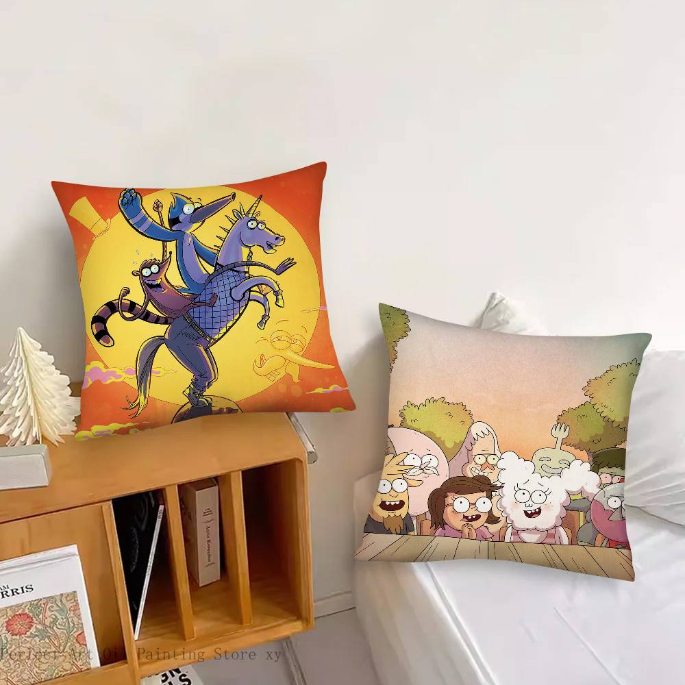 R-regular Cartoon Show Pillow Case Fashion Square Pillowcase Bedroom Sofa Room Ins Decoration Leisure