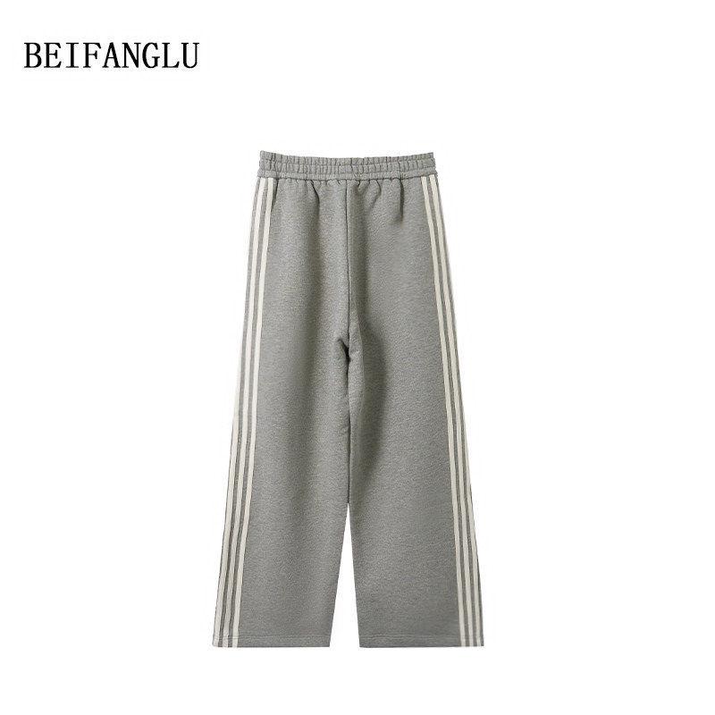 Northern Deer 2025 Autumn/Winter Women's Color Block Striped Casual Loose Straight-Leg Pants, Style 251259.