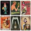 Pin Up Sexy Girl Retro Vintage Metal Tin Sign Beer Advertising Metal Plaque Plate Poster Signs For Bar Club Man Cave Wall Decor