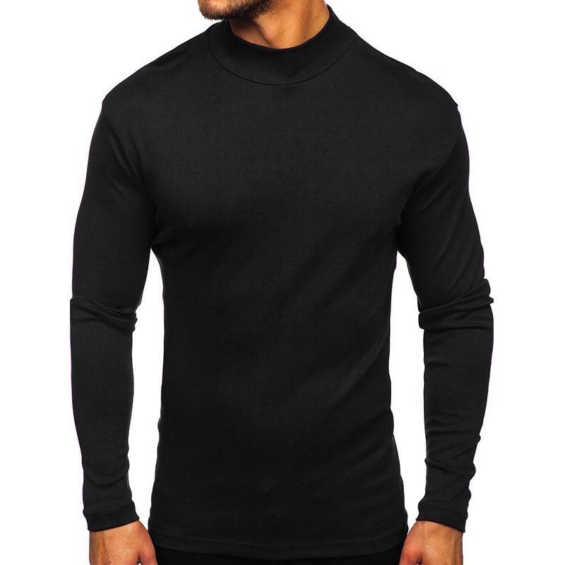 Pánské tričko s dlouhým rukávem Podzim Zima Teplé Slim Fit Kulatý výstřih