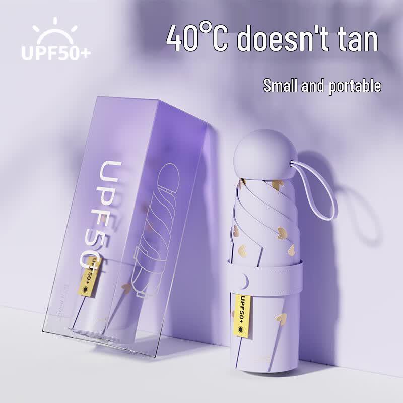 Compact UV Protection Black Glue Capsule Umbrella