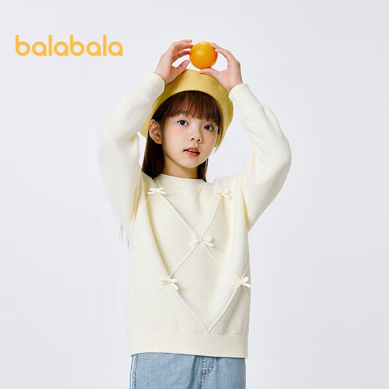 Balabala Girls' Bowknot Wool Blend Sweater