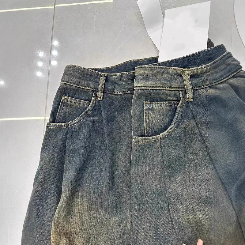 Women's High-Waist Straight-Leg Jeans for Spring/Winter 2024 – Loose, Slim Fit, Wide Leg Mopping Style