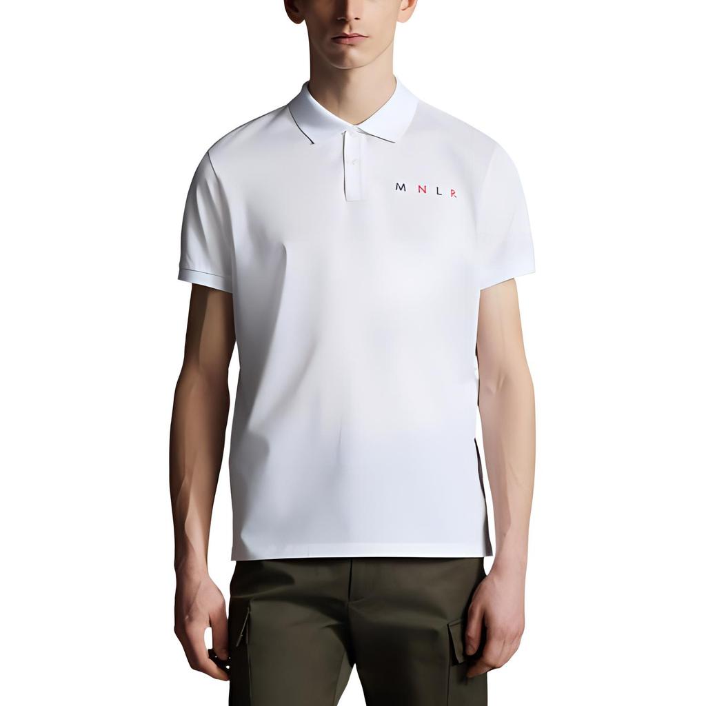 Moncler Monochrome Logo Embroidered Short Sleeve Polo Shirt Men tops H10918A0002484673001