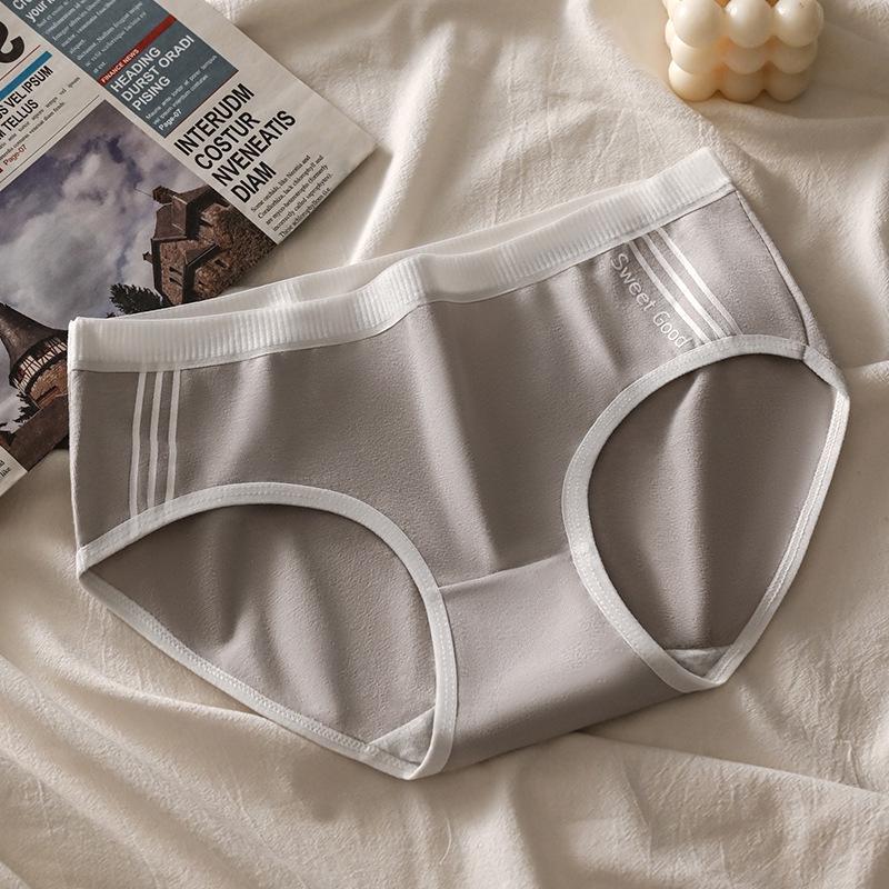 Women's Sexy Mid-Waist Sports Panties with Double-Layer Crotch