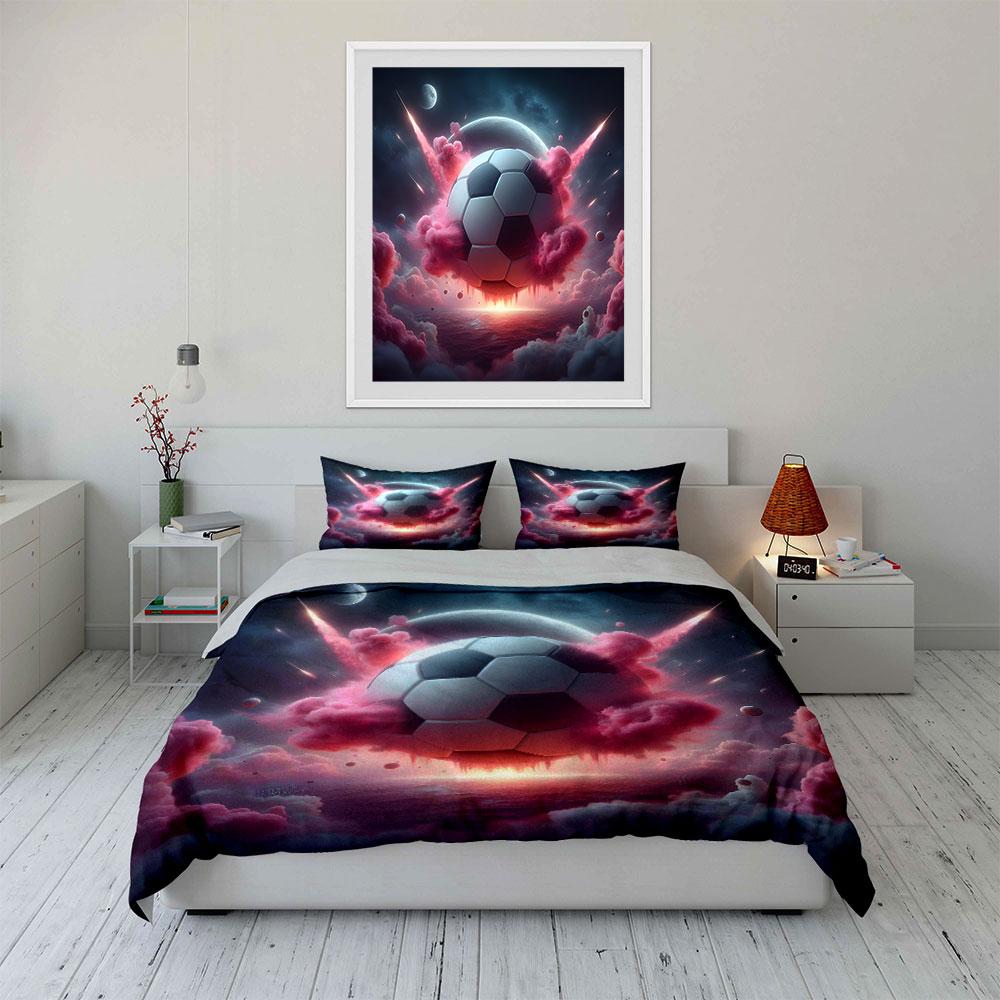 "Cosmic soccer explosion." Bedding sets Duvet covers Pillowcases(1* Duvet Cover 2* Pillowcases without duvet insert)