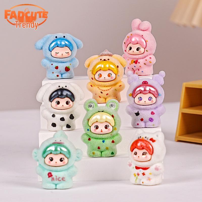 New 3D Flocking DIY Blind Box with Cute Resin Doll Ornaments