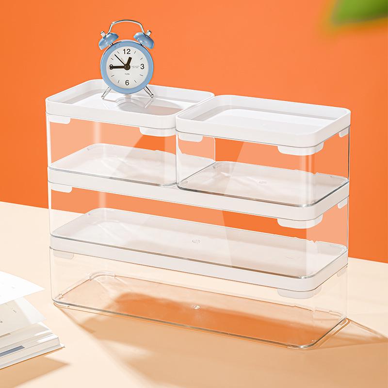 Clear Acrylic Jewelry and Cosmetics Storage Box with Lid