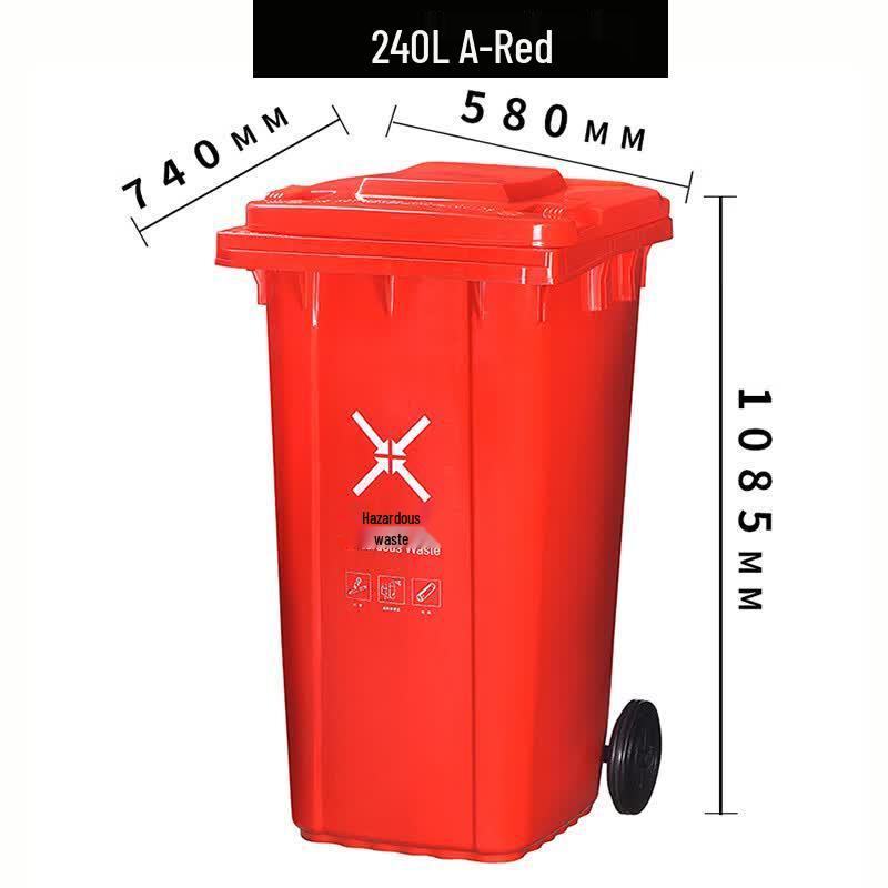 Heavy-Duty Outdoor 240L Plastic Waste Bin with Wheels