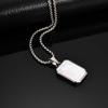 Classic Geometric Dog Tag Pendants Necklace for Men Women Stainless Steel Silver Cool Casual Street Jewelry