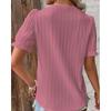 Hollow Short Sleeve Summer New Arrival European and American Women's Clothing All-Matching Shirt Holiday Fashion Cut Out Short Sleeve