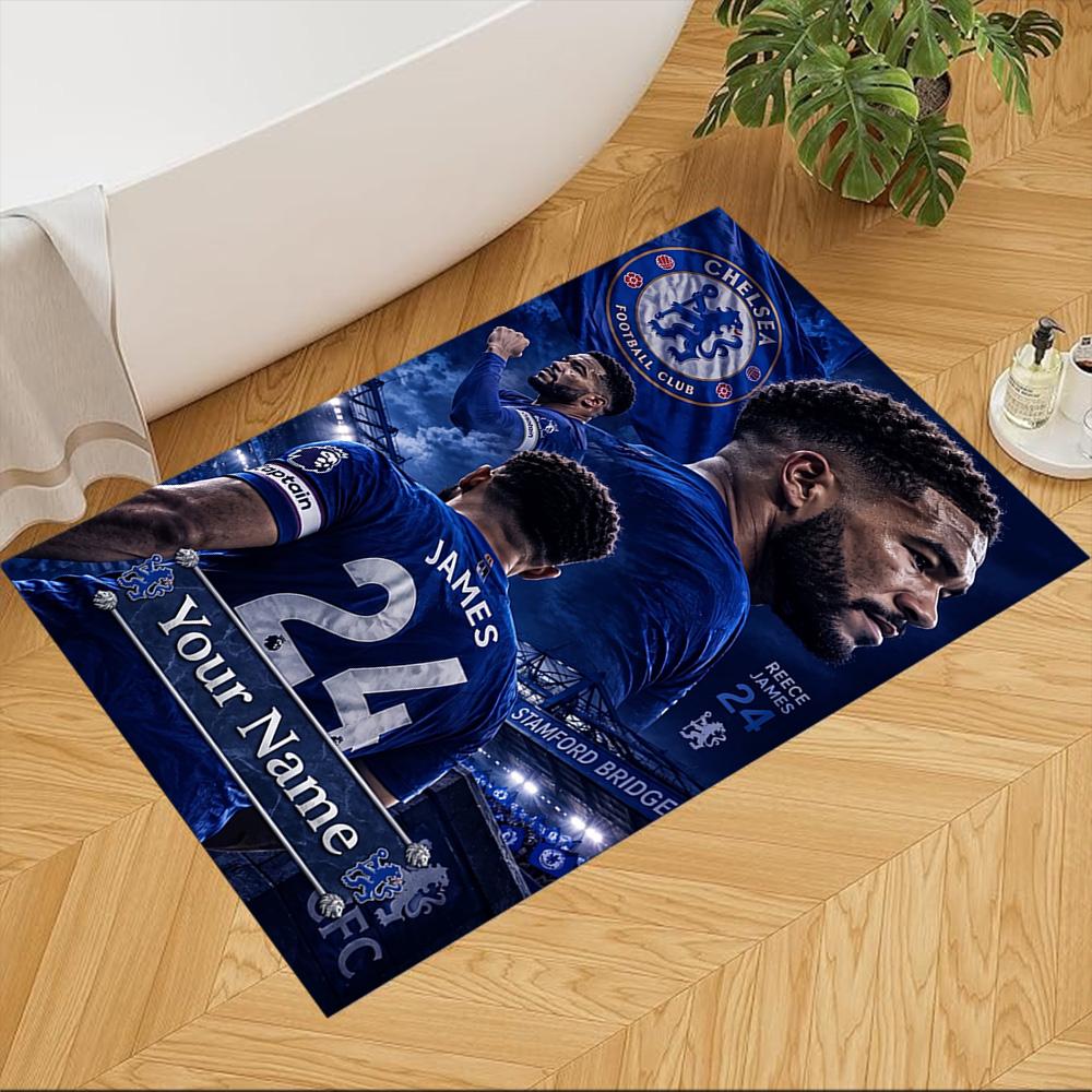 Chelsea Fc Football Player Customize Your Name Floor Rug Office Rug Perfect for Playrooms Living Rooms Dining Room Bedrooms Anti-slip Rug
