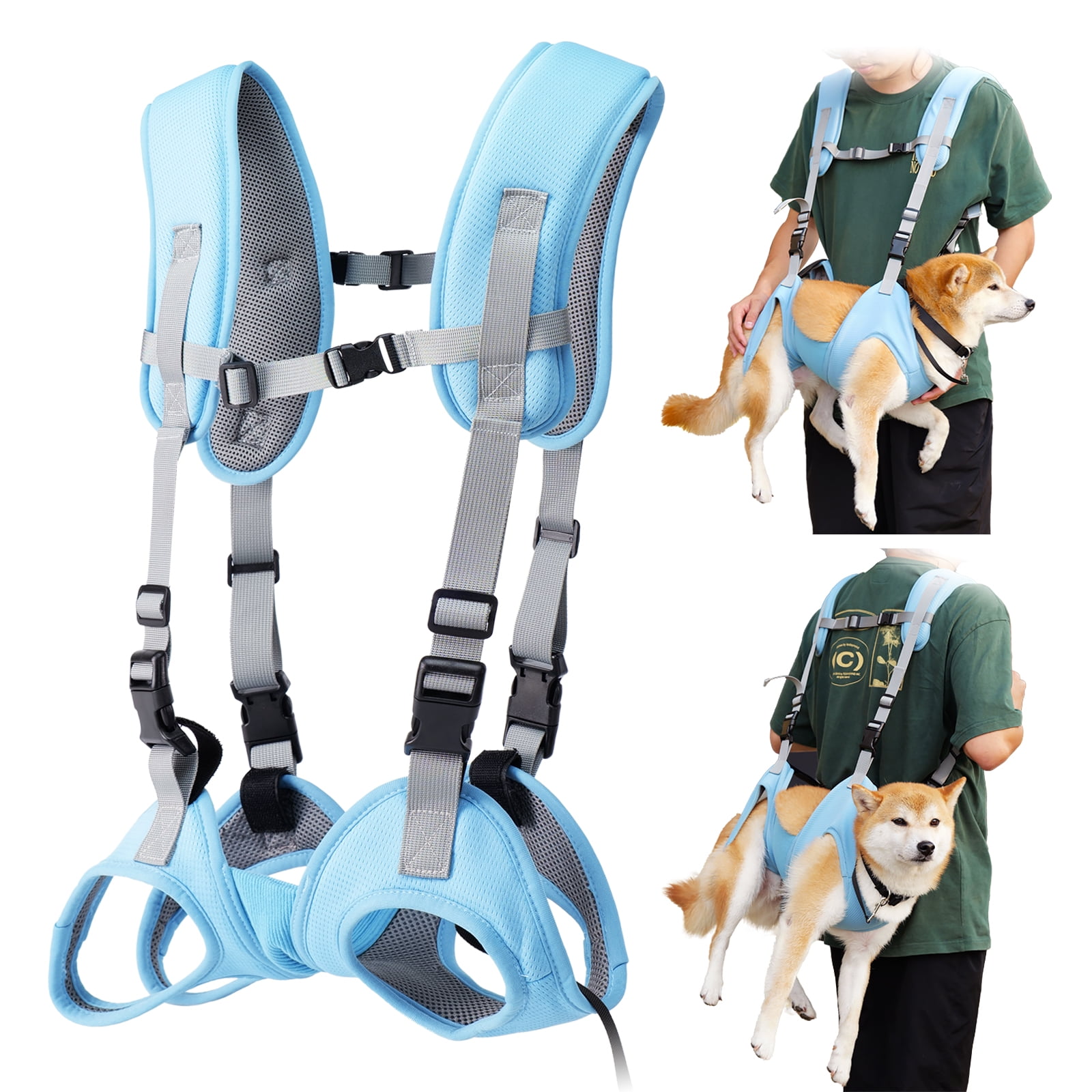 

Dog Carrier Sling Portable Outdoor Backpack Emergency Backpack Pet Carrier for Elderly Dogs,Joint Injuries,Arthritis,Paralysis S синій