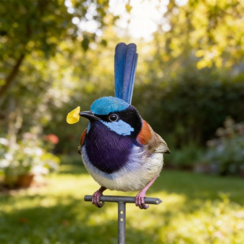 Metal Bird Home Garden Display with Color Finish and Branch Mount for Yard Fence Tree and Balcony Styling for Home Use