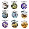 Retro Zodiac Horse Pattern Zinc Alloy Circular Keychain Car Backpack Hangings Decoration