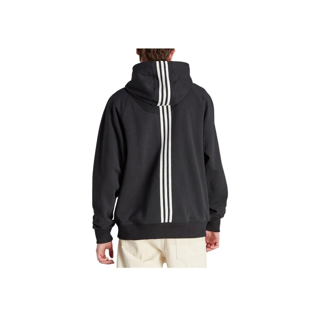 Adidas Originální mikina s kapucí Originals Trefoil Winter Hacked s barevným blokováním tří pruhů Pánská mikina Černá IP9485