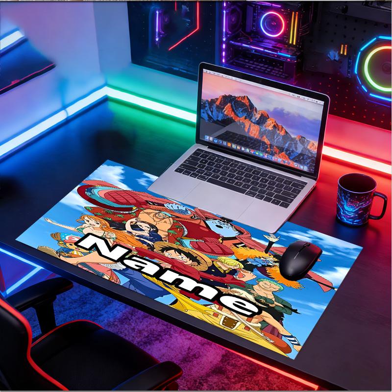 Custom Name Personalized One Piece Pattern Mousepad, Laptop PC Desk Mat, Decorative Desk Mat for Home Keyboard Pad Gift