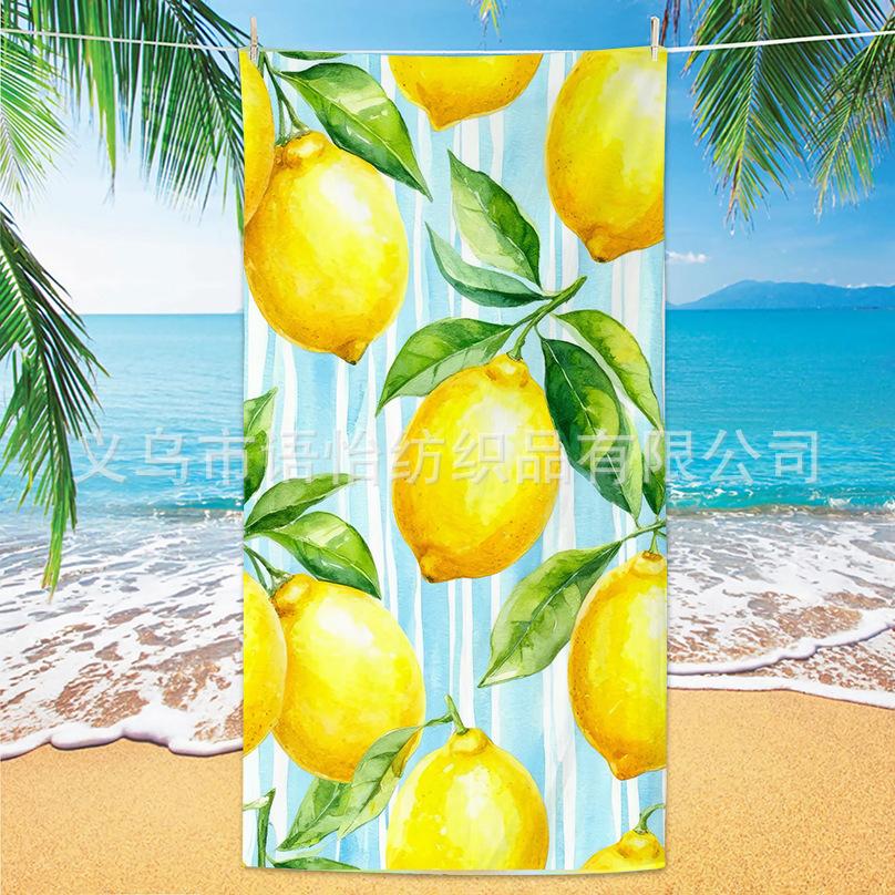 Neues Zitrone Strandtuch Mikrofaser Strandtuch Weiches Schnelltrocknendes Handtuch 140x70 yellow