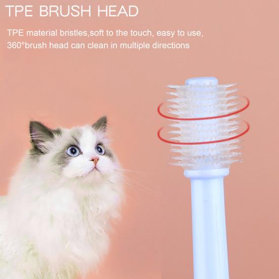 Yousheng Pet Toothbrush Soft Portable TPE 360 Degree Oral Cleaning Pet Dog Toothbrush for Kitty
