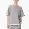 T Shirts Men's Gray Crew Neck Moderate Straight Fit AMT22363-SDE