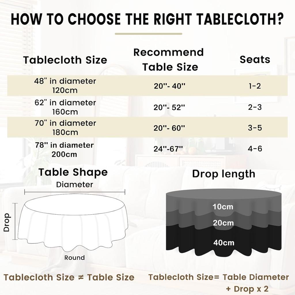 Lattice Embroidery Round Tablecloth Cotton Linen with Tassel for Kitchen Dining Party Tabletop Picnic Wedding Decor Table Cover