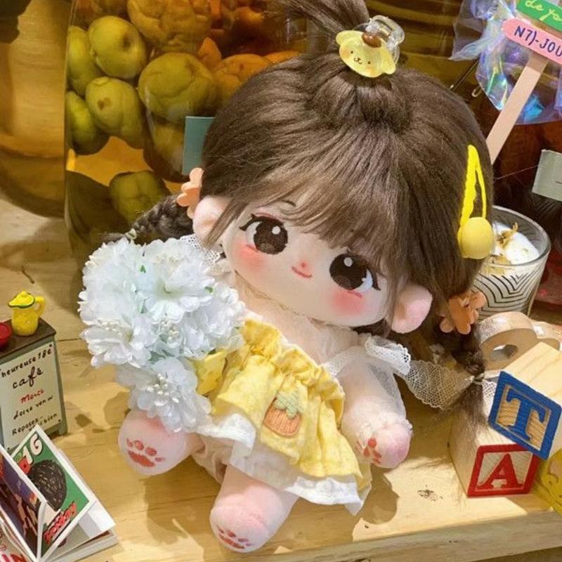 20cm Cute Cotton Plushies Toys Baby Clothes Idol Star Dolls Stuffed Customization Figure Toys Changeable Clothes Doll Collection